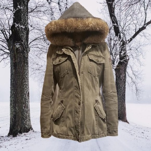 Buffalo David Bitton Jackets & Blazers - Army Utility Jacket Parka Anorak Winter Coat